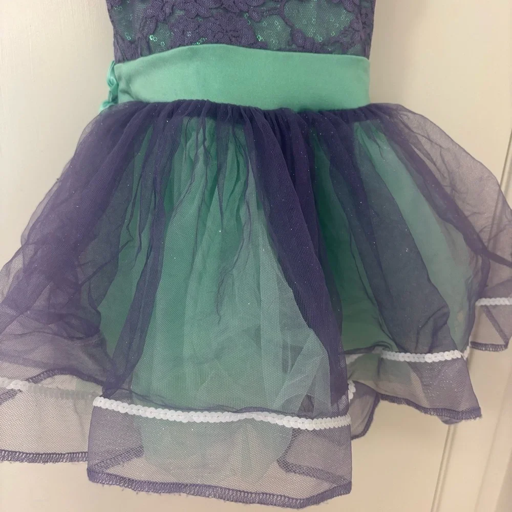Weissman kids girls turquoise  Green and lavender light Purple Costume Dress SC